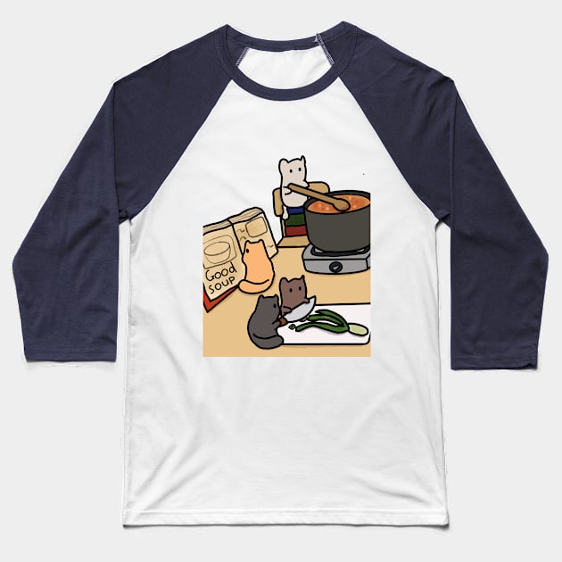 good soup cats Baseball T-Shirt by Ariannakitana